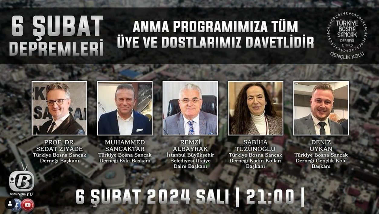 6 şubat depremzedeleri anma programı